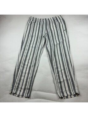 Roxy Black White Stripe Linen Blend Relaxed Leg Lounge Pant XL